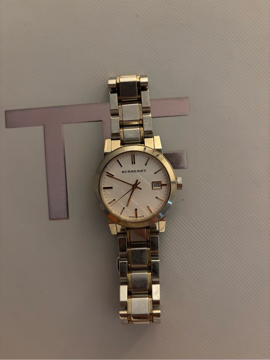 Burberry Accessories - Burberry Two-Tone Silver and Gold Bracelet Watch - White Dial